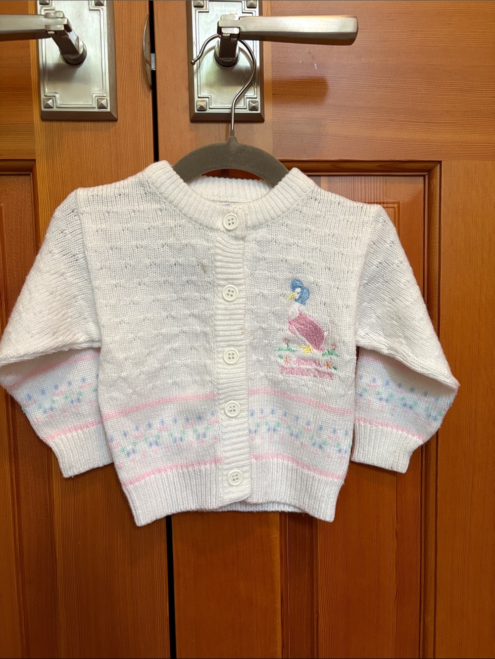 Beatrix Potter Quiltex Vintage Knit Cardigan Mother Goose Embroidery 9 Months